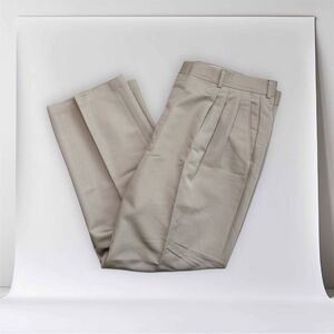 Haggar Khaki Pleated Chino Business Casual Pants Size Waist 40 x 30